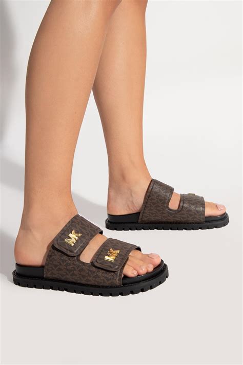 michael kors brown slides|michael kors slides size 11.